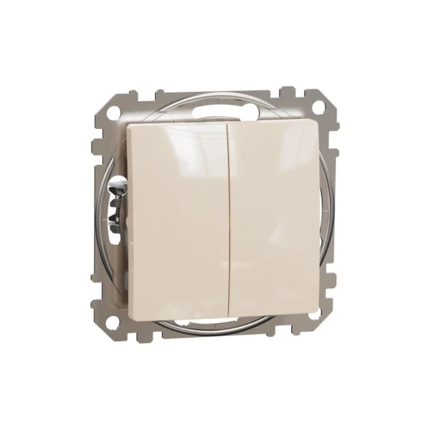 Двоклавішний перемикач Sedna Design SDD112108, колір - бежевий IP20 Schneider Electric - Фото 2