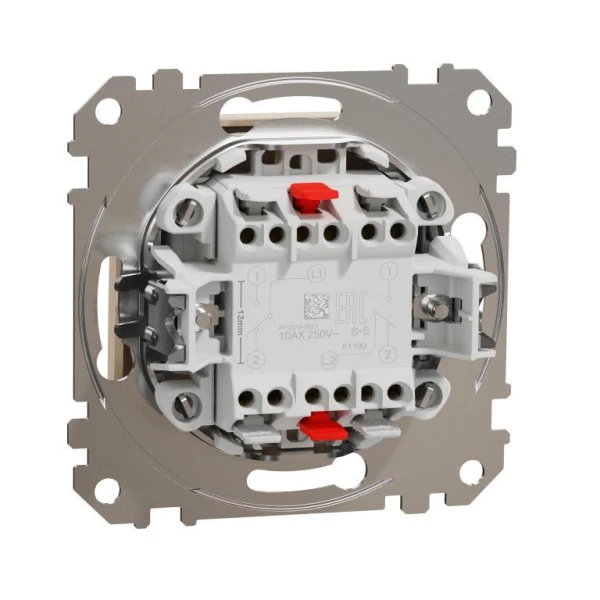 Двоклавішний перемикач Sedna Design SDD112108, колір - бежевий IP20 Schneider Electric - Фото 4
