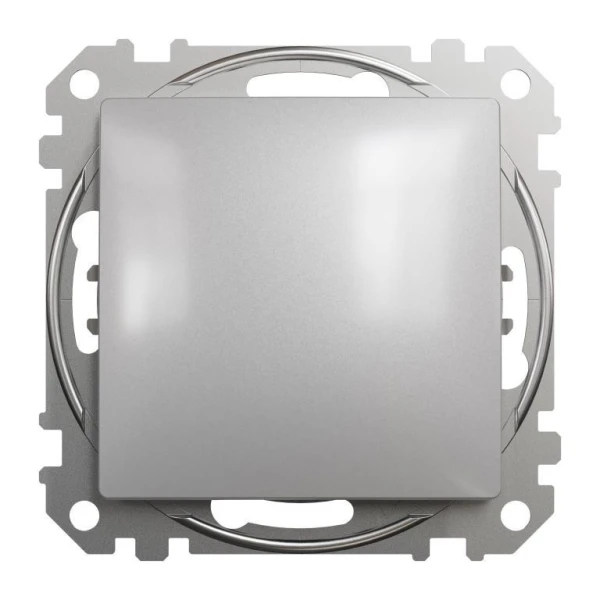 Кнопковий вимикач Sedna Design SDD113111, колір - алюміній IP20 Schneider Electric - Фото 1
