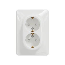 Schneider Sedna Design SDD311221. Подвійна розетка 2P+E з заземляючим контактом