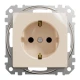 Розетка з заземленням та зі шторками Sedna Design SDD112022, колір - бежевий IP20 Schneider Electric