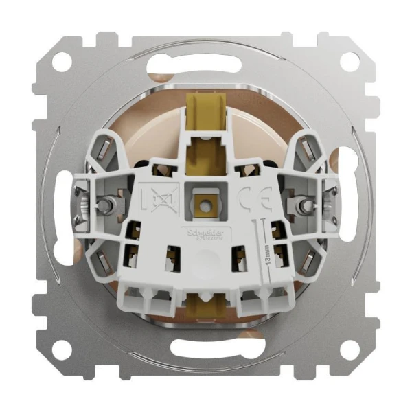 Розетка з заземленням та зі шторками Sedna Design SDD112022, колір - бежевий IP20 Schneider Electric - Фото 4