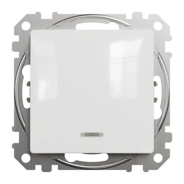 Одноклавішний вимикач з LED підсвіткою Sedna Design SDD111101L, колір - білий IP20 Schneider Electric - Фото 1