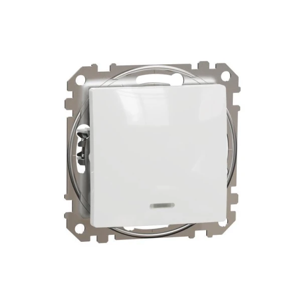 Одноклавішний вимикач з LED підсвіткою Sedna Design SDD111101L, колір - білий IP20 Schneider Electric - Фото 2