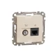 Розетка RJ45 категорія 6 UTP -TV Sedna Design SDD112469T, колір - бежевий IP20 Schneider Electric
