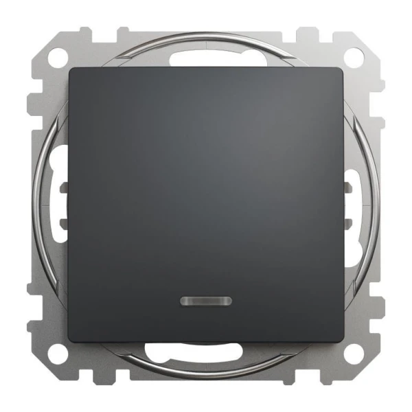 Одноклавішний вимикач з LED підсвіткою Sedna Design SDD114101L, колір - чорний IP20 Schneider Electric - Фото 1