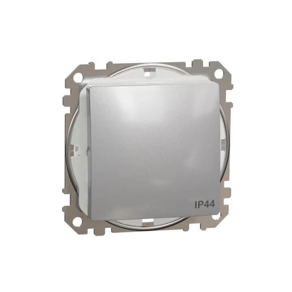 Одноклавішний перемикач Sedna Design SDD213106, колір - алюміній IP44 Schneider Electric - Фото 1