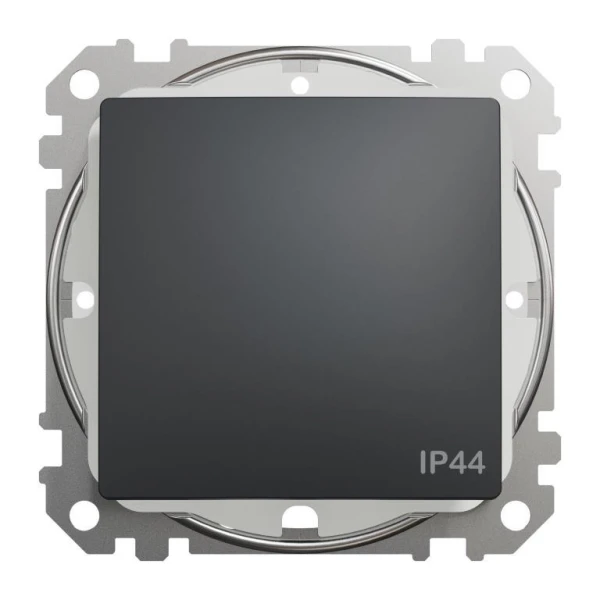 Одноклавішний перемикач Sedna Design SDD214106, колір - чорний IP44 Schneider Electric - Фото 1