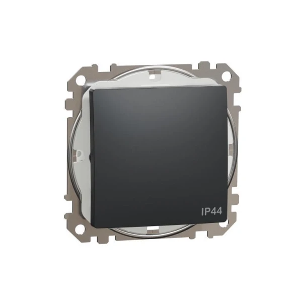 Одноклавішний перемикач Sedna Design SDD214106, колір - чорний IP44 Schneider Electric - Фото 2