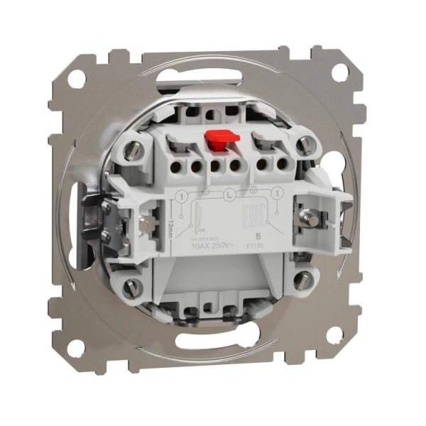 Двоклавішний вимикач Sedna Design SDD113105, колір - алюміній IP20 Schneider Electric - Фото 8