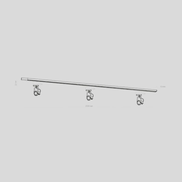 Рейка до трекового світильника 2м TK Lighting TRACER чорний 3601 - Фото 3