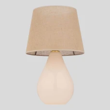 TK Lighting LACRIMA E27 бежевий 5436. Настільна лампа декоративна