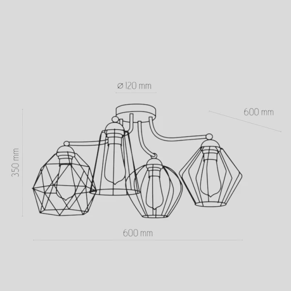 Люстра стельова TK Lighting GALAXY E27 чорний 1645 - Фото 2
