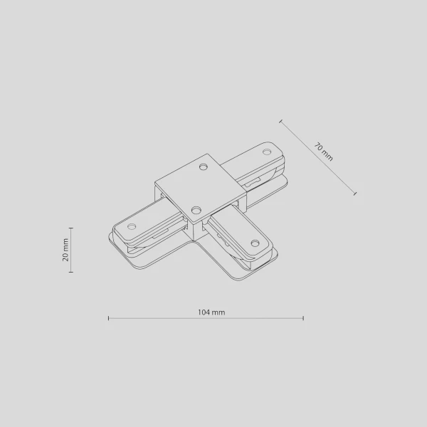 З'єднання для трекових систем TK Lighting TRACER чорний 351 - Фото 2