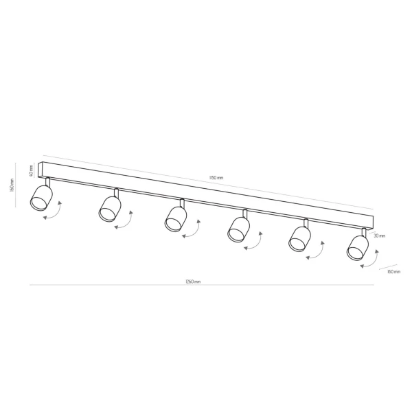 Світильник спот TK Lighting TOP GU10 чорний 1019 - Фото 2