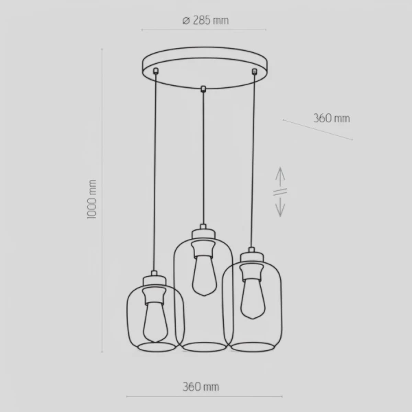 Підвісний світильник TK Lighting MARCO E27 чорний 3185 - Фото 2