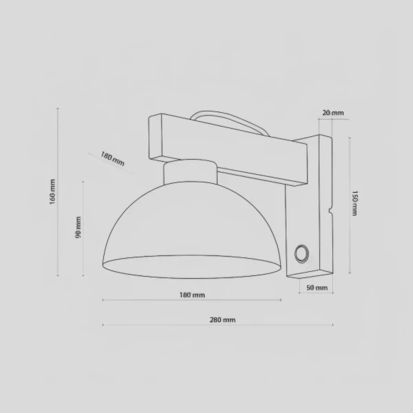 Бра TK Lighting OSLO E27 чорний 4961 - Фото 2