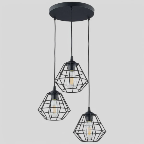 Підвісний світильник TK Lighting DIAMOND E27 чорний 6204