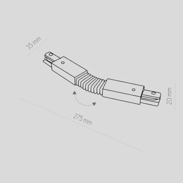 З'єднання для трекових систем TK Lighting TRACER чорний 407 - Фото 2