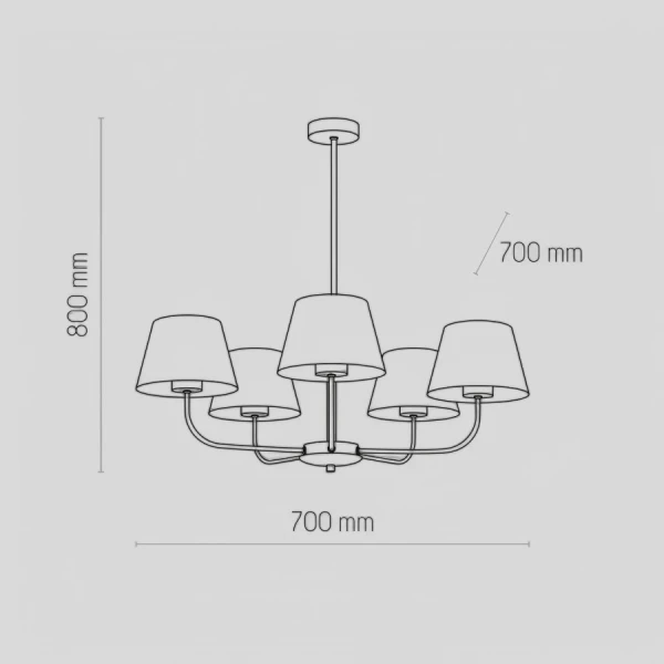 Класична люстра TK Lighting CHICAGO E27 чорний 3989 - Фото 2