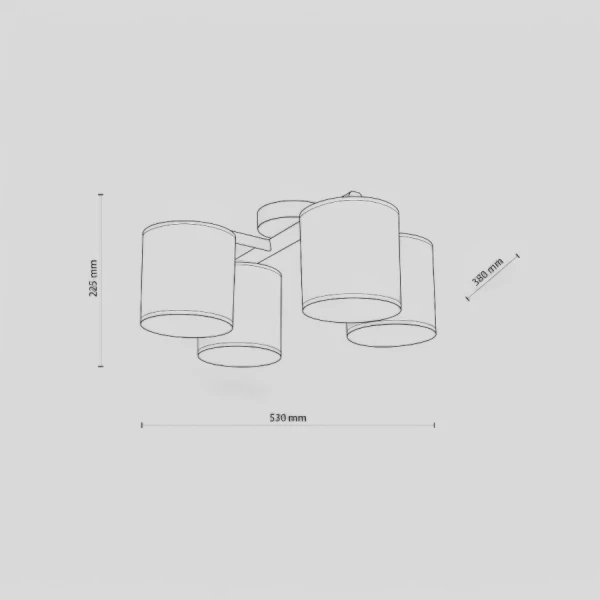 Люстра стельова TK Lighting DEVA E27 чорний 6866 - Фото 2