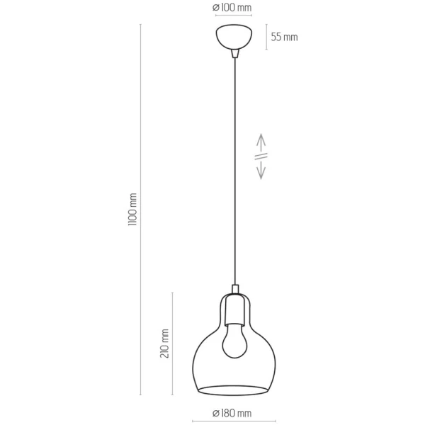 Підвісний світильник TK Lighting MANGO E27 чорний 602 - Фото 2