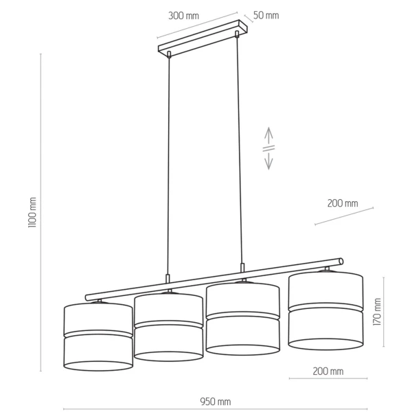 Підвісний світильник TK Lighting HILTON E27 чорний 4342 - Фото 2