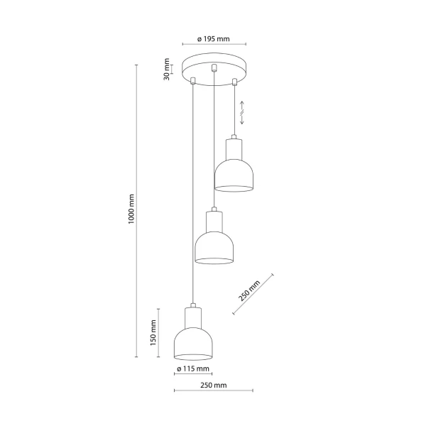 Підвісний світильник TK Lighting CAIRO E27 чорний 4895 - Фото 2