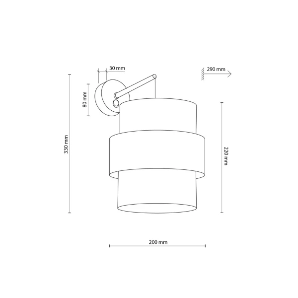 Бра TK Lighting CALISTO E27 чорний 5400 - Фото 2