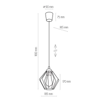 TK Lighting GALAXY E27 чорний 1642. Світильник підвісний