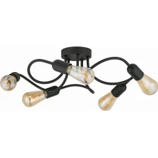 TK Lighting WAVE E27 чорний 4408. Люстра пристельова