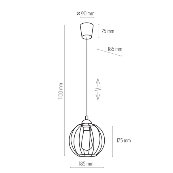 Підвісний світильник TK Lighting GALAXY E27 чорний 1644 - Фото 2