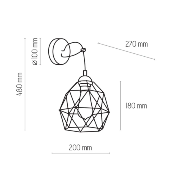 Бра TK Lighting GALAXY E27 чорний 1735 - Фото 2