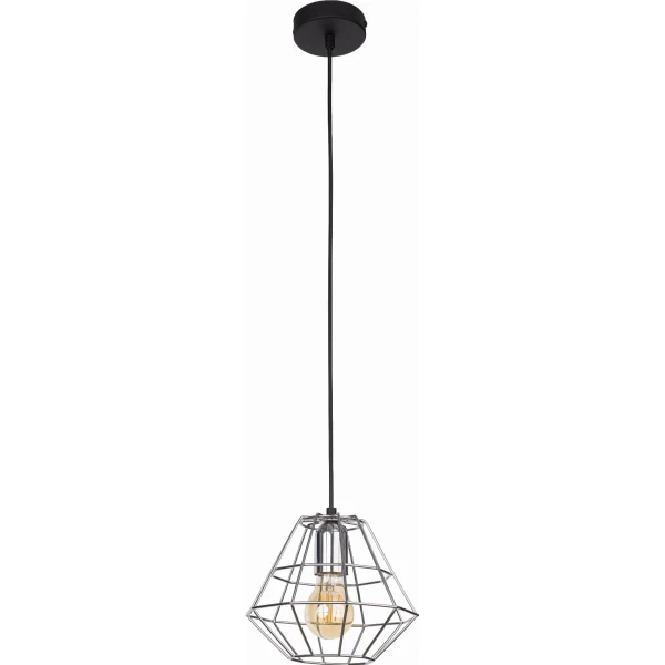 Підвісний світильник TK Lighting DIAMOND E27 сірий-блискучий (хр