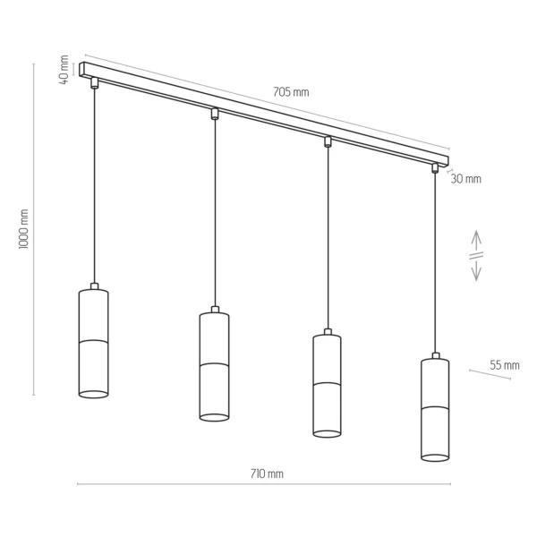 Підвісний світильник TK Lighting ELIT GU10 чорний 4367 - Фото 2
