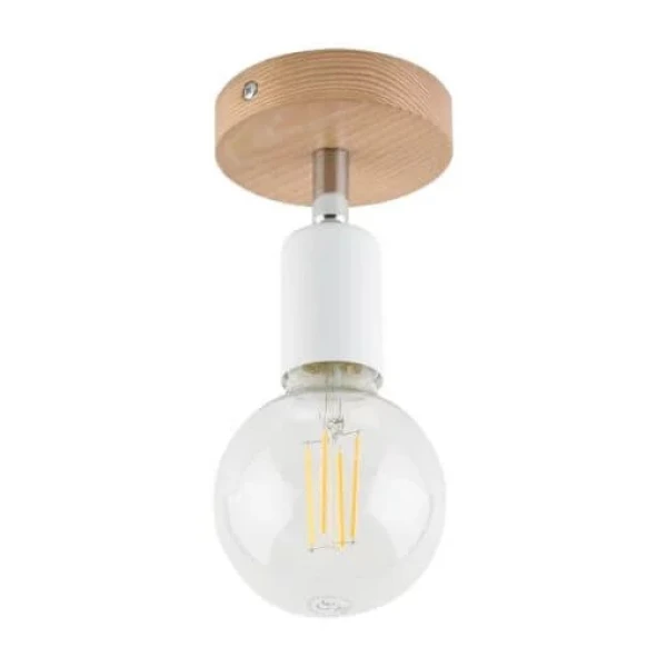 Накладний точковий світильник TK LIGHTING SIMPLY WOOD E27 білий 4745