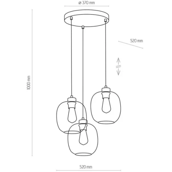 Підвісний світильник TK LIGHTING ELIO E27 чорний 3184 - Фото 4
