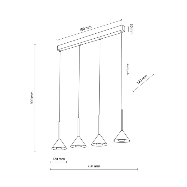 Світильник підвісний TK Lighting CONO GU10 чорний 10305 - Фото 2