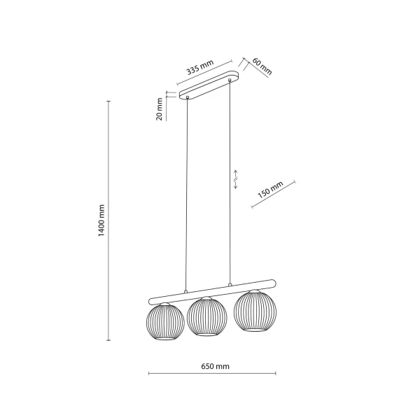 Світильник підвісний TK Lighting VIRLO E14 коричневий 11079 - Фото 7