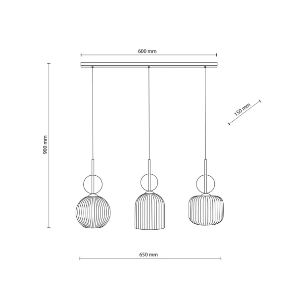 Світильник підвісний TK Lighting SOPHIA E14 чорний 11042 - Фото 8