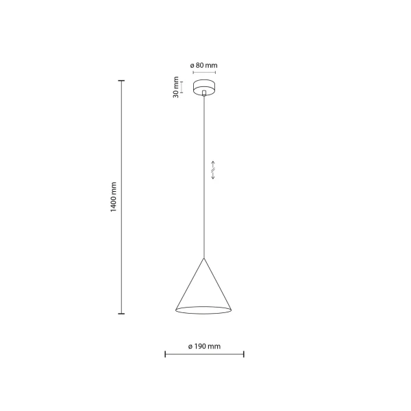 Світильник підвісний TK Lighting CONO E27 чорний 10058 - Фото 2
