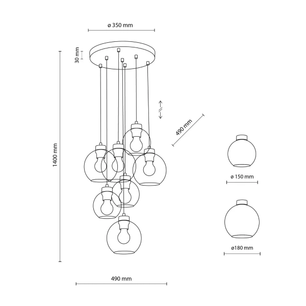 Світильник підвісний TK Lighting CUBUS E27 чорний 10207 - Фото 2