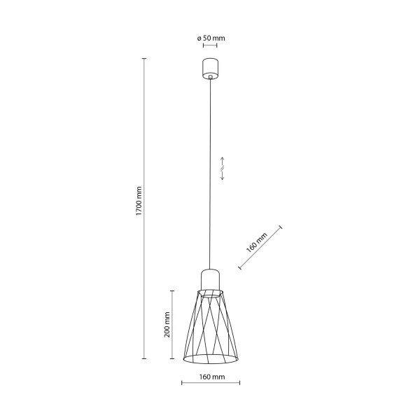 Світильник підвісний TK Lighting MODESTO E27 чорний 10159 - Фото 2