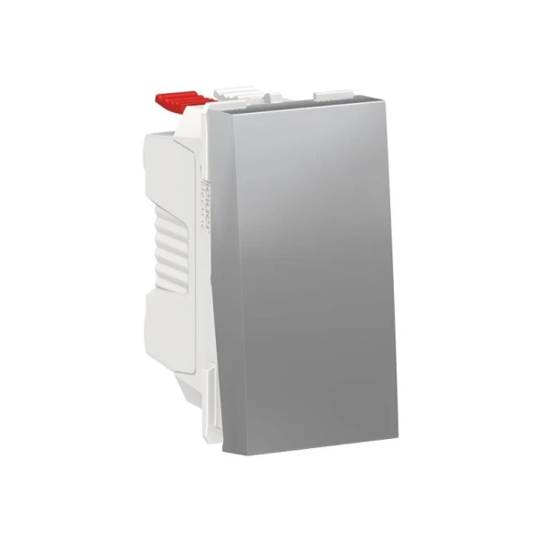 Вимикач 1-клавішний кнопковий 10А, 1 модуль алюміній NU310630 Unica New Schneider Electric