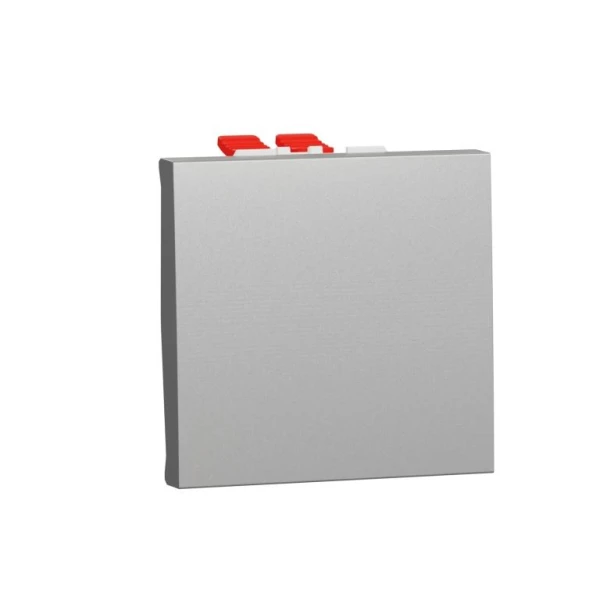 Перемикач 1-клавішний перехресний 10А, 2 модулі алюміній NU320530 Unica New Schneider Electric