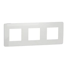 Schneider Unica New NU280618. Рамка 3-постова білий/білий