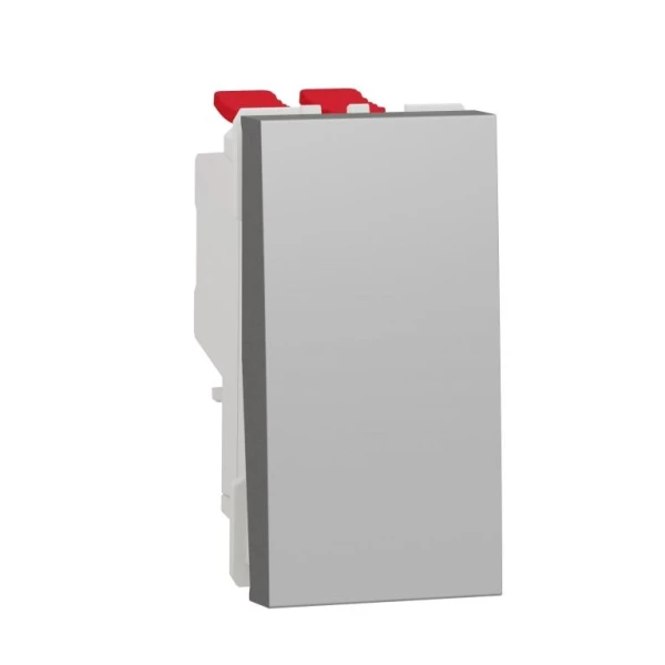 Перемикач 1-клавішний перехресний 10А, 1 модуль алюміній NU310530 Unica New Schneider Electric