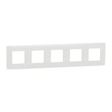 Schneider Unica New NU201018. Рамка 5-постова біла