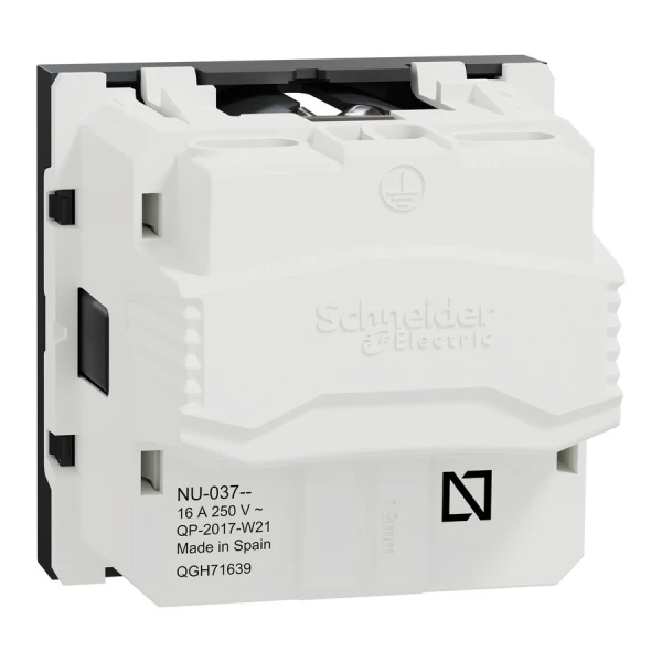 Розетка з з/к зі шторками 16А гвинтовий зажим антрацит NU303754 Unica New Schneider Electric - Фото 2