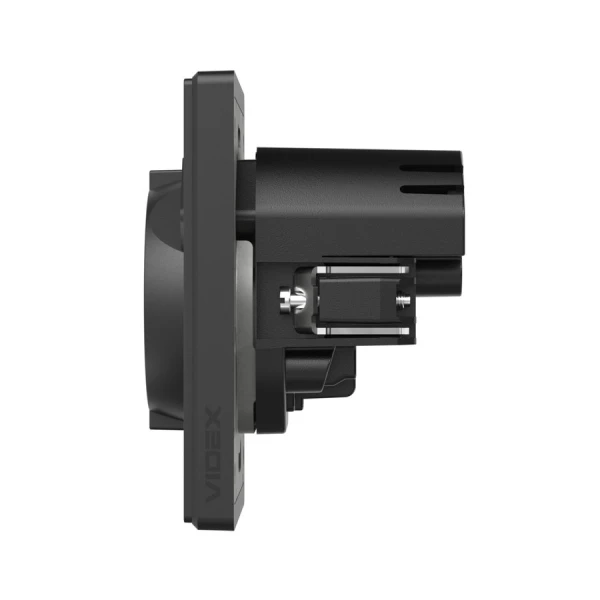 Розетка одинарна із заземленням USB-A+C 20W вугільно-чорна VIDEX NOTA (VF-NT-SK1GUC-BL) - Фото 3